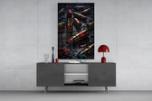 Lipstick and Bullets Red Kiss Glass Wall Art