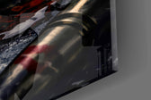 Lipstick and Bullets Red Kiss Glass Wall Art