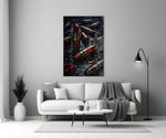 Lipstick and Bullets Red Kiss Glass Wall Art