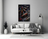 Lipstick and Bullets Red Kiss Glass Wall Art