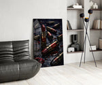 Lipstick and Bullets Red Kiss Glass Wall Art
