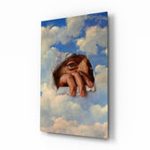 Torn Sky Eye and Hand Surreal Glass Wall Art