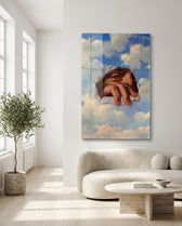 Torn Sky Eye and Hand Surreal Glass Wall Art