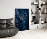 Liquid Water Hand Ornate Compass Glass Wall Art