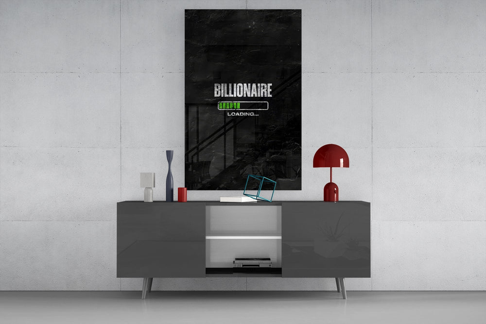 Billionaire Loading Green Bar Glass Wall Art