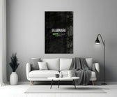 Billionaire Loading Green Bar Glass Wall Art