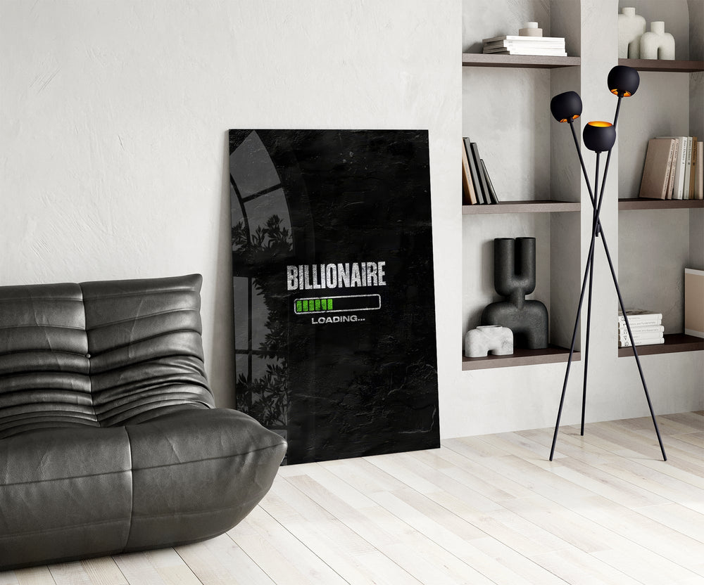 Billionaire Loading Green Bar Glass Wall Art