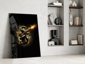 Golden Pistol and Black Serpent Glass Wall Art