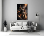 Lady Justice Bronze Scales Ember Glass Wall Art