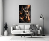 Lady Justice Bronze Scales Ember Glass Wall Art