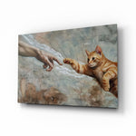 Creation of Cat Ginger Kitten Paw Glass Wall Art