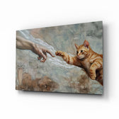 Creation of Cat Ginger Kitten Paw Glass Wall Art