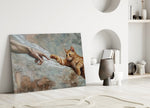 Creation of Cat Ginger Kitten Paw Glass Wall Art