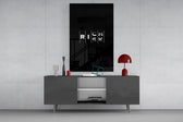Rich Risk Silver Interlock Typography Glass Wall Art