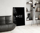 Rich Risk Silver Interlock Typography Glass Wall Art