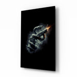Serpent Coiled Firing Pistol Dark Glass Wall Art