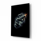 Serpent Coiled Firing Pistol Dark Glass Wall Art