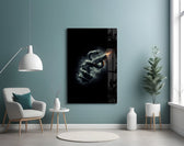 Serpent Coiled Firing Pistol Dark Glass Wall Art