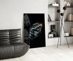 Serpent Coiled Firing Pistol Dark Glass Wall Art