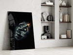 Serpent Coiled Firing Pistol Dark Glass Wall Art