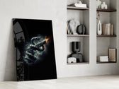 Serpent Coiled Firing Pistol Dark Glass Wall Art