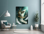 Winged Blindfolded Lady Justice Glass Wall Art