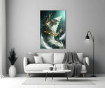 Winged Blindfolded Lady Justice Glass Wall Art