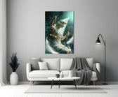 Winged Blindfolded Lady Justice Glass Wall Art