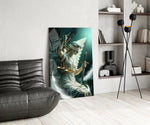 Winged Blindfolded Lady Justice Glass Wall Art