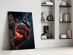Molten Ember Hand Cradling Planet Glass Wall Art