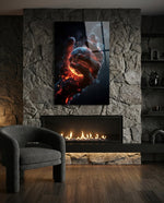 Molten Ember Hand Cradling Planet Glass Wall Art