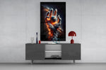 Smoke Cloud Hand Reaching for Earth Glass Wall Art
