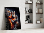 Smoke Cloud Hand Reaching for Earth Glass Wall Art