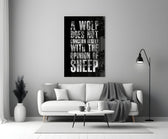 Wolf Opinion of Sheep Quote Glass Wall Art