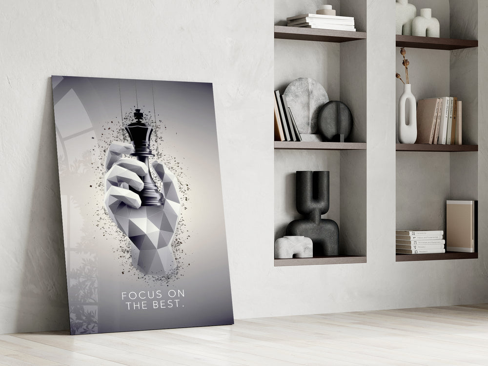 Focus on the Best Chess King Glass Wall Art