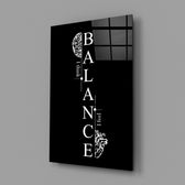 Balance Brain and Heart Quote Glass Wall Art