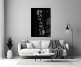 Balance Brain and Heart Quote Glass Wall Art