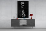 Balance Brain and Heart Quote Glass Wall Art