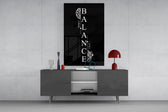 Balance Brain and Heart Quote Glass Wall Art