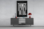 Make Things Happen Bold Typography Glass Wall Art