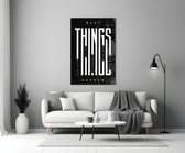 Make Things Happen Bold Typography Glass Wall Art