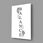 Balance I Think I Feel Brain Heart Glass Wall Art