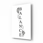 Balance I Think I Feel Brain Heart Glass Wall Art