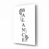 Balance I Think I Feel Brain Heart Glass Wall Art