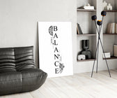 Balance I Think I Feel Brain Heart Glass Wall Art