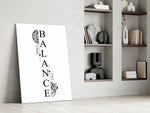 Balance I Think I Feel Brain Heart Glass Wall Art