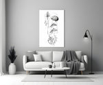 Balance Brain Heart Tree and Divers Glass Wall Art