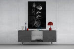 Balance Brain and Heart Line Art Glass Wall Art