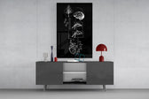 Balance Brain and Heart Line Art Glass Wall Art