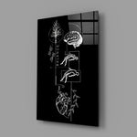 Balance Brain and Heart Line Art Glass Wall Art